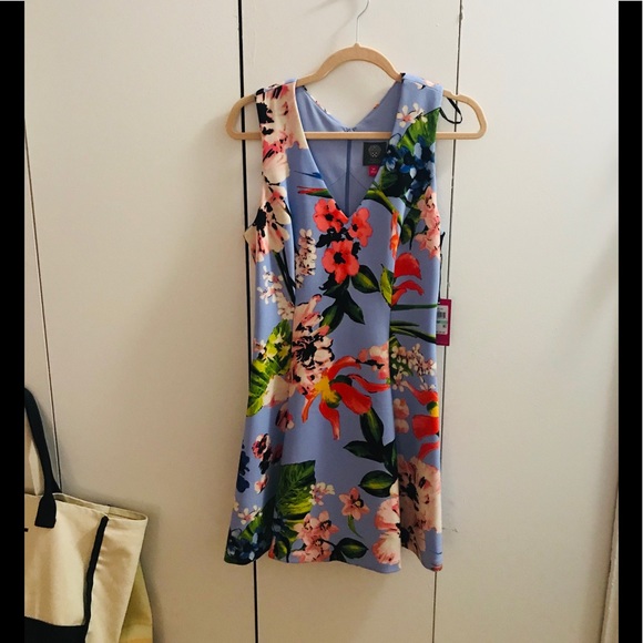 #018. Floral Vince Camuto skater cocktail dress NWT - Picture 3 of 7